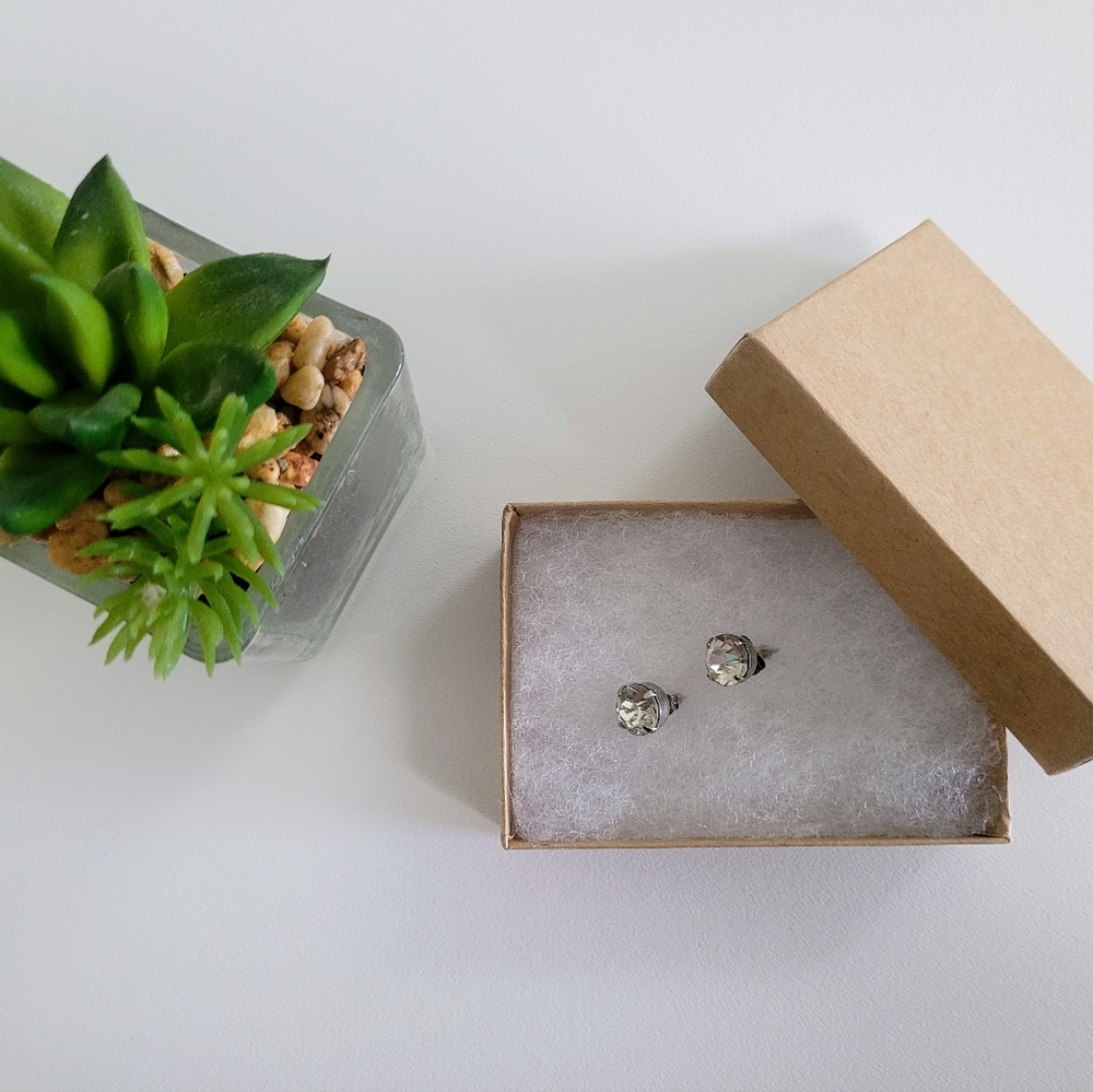 Claire's Large "Diamond" Stud Earrings